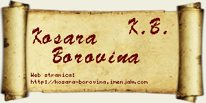 Kosara Borovina vizit kartica
